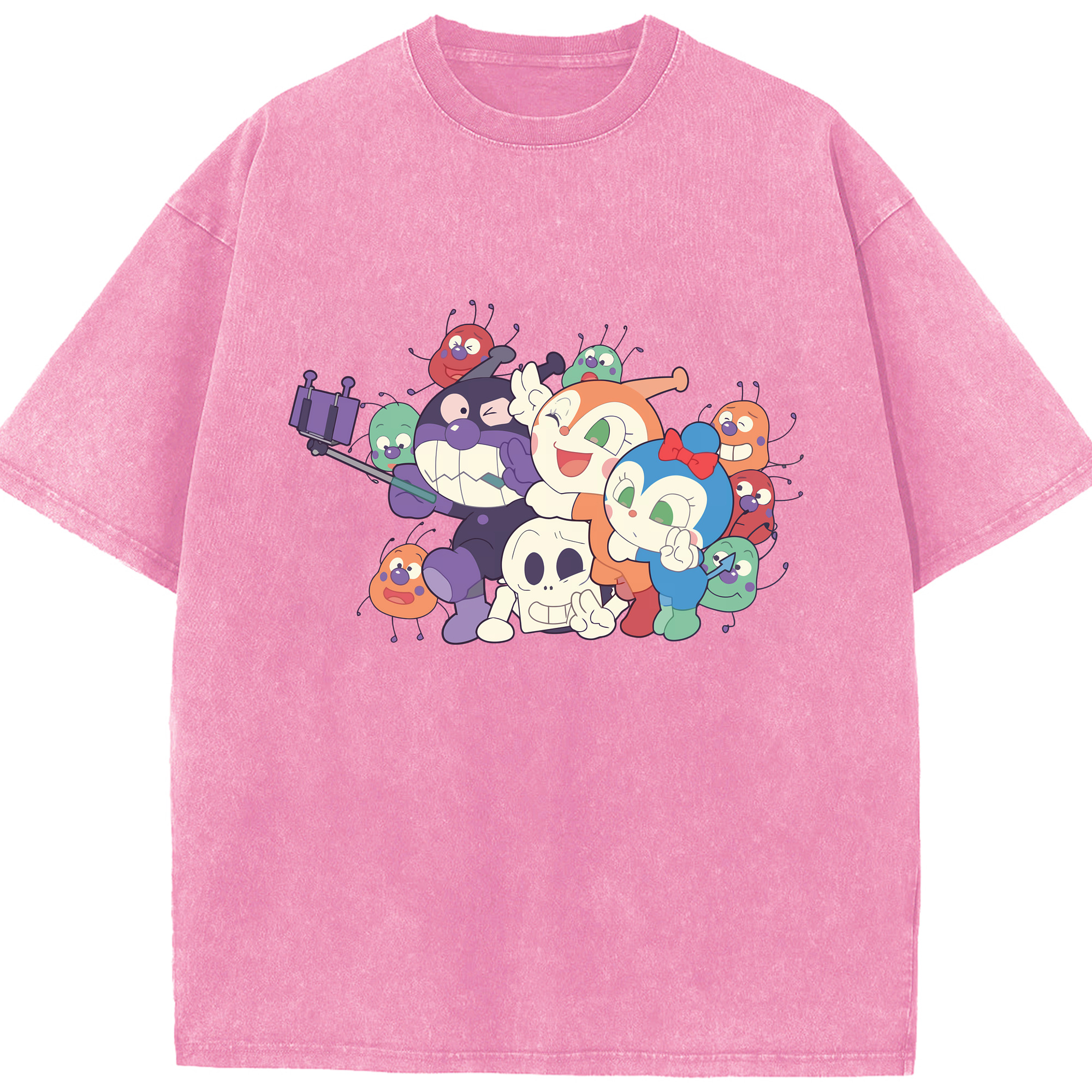 （画像用） アンパンマン Anpanman 綿100% ヴィンテージ風 半袖Tシャツ（フロントプリント）